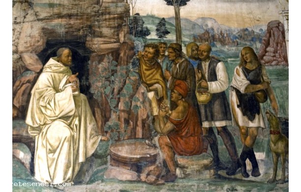 07 -  	Come Benedetto ammaestra nella santa dottrina i contadini che lo visitavano