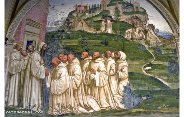 14 - Come Benedetto pregato dai monaci produce l'acqua dalla cima di un monte