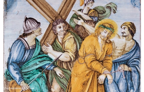 Via Crucis, Stazione 05 - Gesù è aiutato a portare la croce da Simone di Cirene