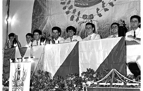1986 – Tavolo d’onore della cena della vittoria al Cinema Teatro Ravvivati