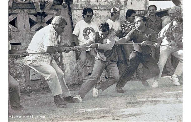 1991 - gioco del tiro alla fune prima della corsa dei ciuchi