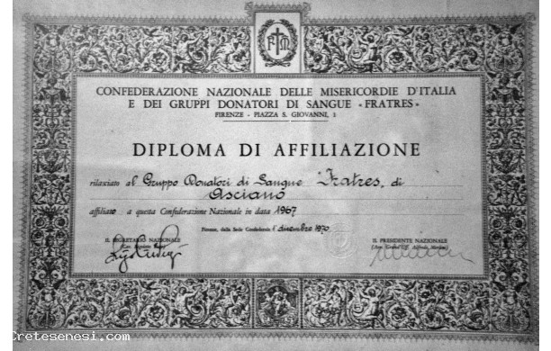 1967 - I Donatori di Sangue aderiscono alla Confederazione Nazionale