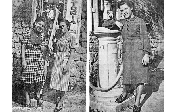 1942 - Le sorelle Bernini al distributore fuori porta ante guerra