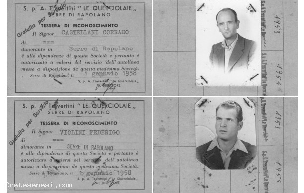 1952-1960 La corriera dei cavatori - Castellani Corrado e Violini Federico