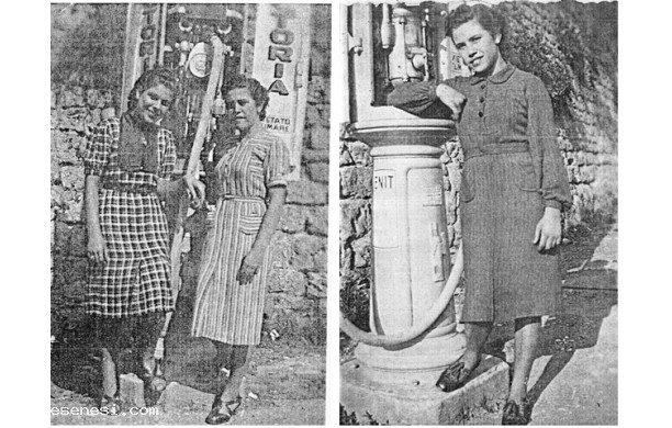 1942 - Le sorelle Bernini al distributore fuori porta ante guerra