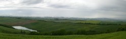 L'orizzonte oscurate da fumo e nubibasse