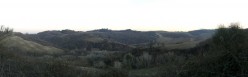 Le crete in inverno al tramonto
